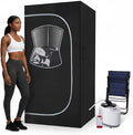 HomeCare Portable Home Sauna Box, Foldable Steam Room with 2.6L 1200W Steamer, 9 Temp & 90 Min Timer, Includes Folding Chair for Relaxation