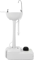 YITAMOTOR Dual Use Portable Sink 17L Camping Hand Washing Station with Towel Holder, Soap Dispenser, Foot Operated, Hand Wash Basin Station for Worksites, Camping, Travel, Boat, Gathering, Garden