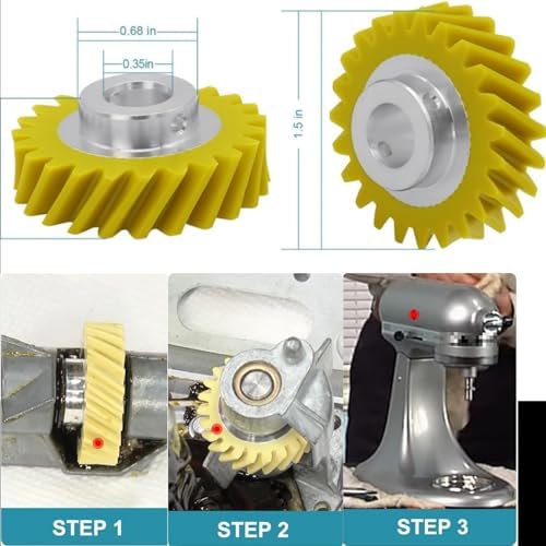 W10112253 Mixer Worm Gear Compatible with Whirlpool & KitchenAid Mixers Gear Replace Parts WPW10112253 4162897 4169830 AP4295669 PS11748374 4161531（4PCS）