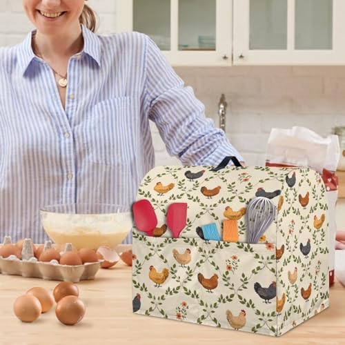 Rooster Mixer Covers Washable Stain Resistant Stand Mixer Dust Covers Fit Kitchen Aid Mixer 4.5-8 Quart Mixer Home Kitchen Decor Appliance Covers