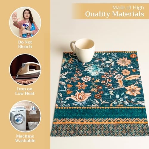 Maison d' Hermine Placemats Set of 4 Reusable 100% Cotton (13"x19")
