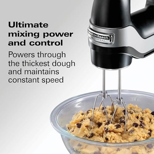 Hamilton Beach Professional 7 Speed Hand Mixer with Easy Clean Beaters, DC Motor, Black, R62663 (Renewed)