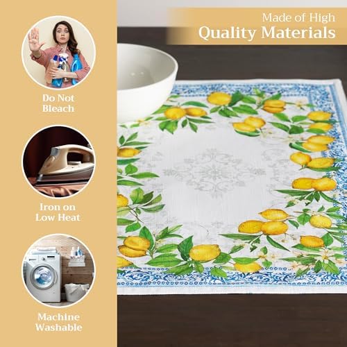 Maison d' Hermine Placemats Set of 4 Reusable 100% Cotton (13"x19")