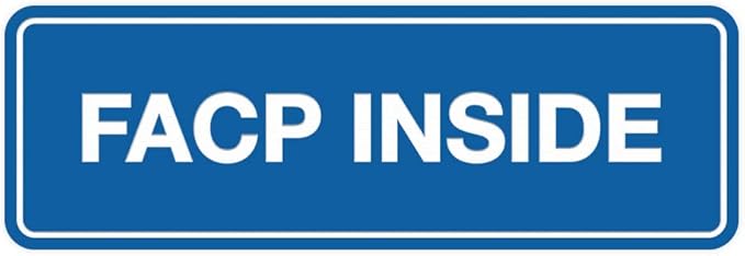 Signs ByLITA Standard FACP Inside Sign | Fire Safety Signage (Blue) - Small 1 Pack