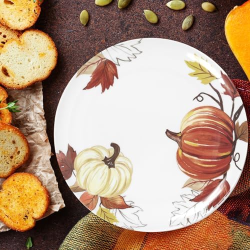 12pcs ‌Melamine ‌Pumpkin Dinner Plates,10 Inch Fall Dishes for Thanksgiving