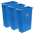 3 Pack 23 Gallon Waste Bin, Heavy-Duty Trash Can, Slim Rectangular Garbage Bin, Durable Waste Container, Recycling Bin, Plastic Wastebasket for Kitchen, Garage, Hotels, Restaurants, Office