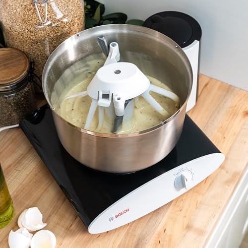 Bosch Universal Plus Stand Mixer with Stainless Steel Bowl with NutriMill Dough Hook Extender Bundle- Black 500 Watt