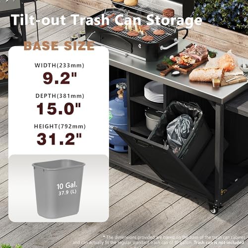 NicBex 78.3" Outdoor Kitchen Island with Foldable Grill Table, Black