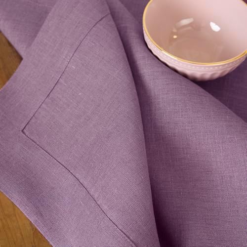 Solino Home 100% Pure Linen Placemats Mulberry, Fete 14 x 19 in, Set of 4