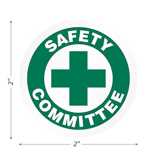 SmartSign Safety Committee Pack of 5 Hard Hat Labels | Retro-Reflective, 2" Circle