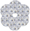Fall Round Placemats for Dining Table Set of 6 Flower Pumpkin Place Mats Circle Washable Woven Placemat Blue Floral Braided Table Mat for Thanksgiving Kitchen Home Dinner Holiday Party Decor 13 Inch