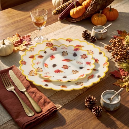32pcs Thanksgiving Plastic Plates Heavy Duty