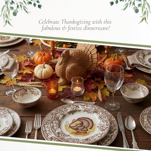 Spode – Woodland – Soup Plate - Turkey - Brown/White