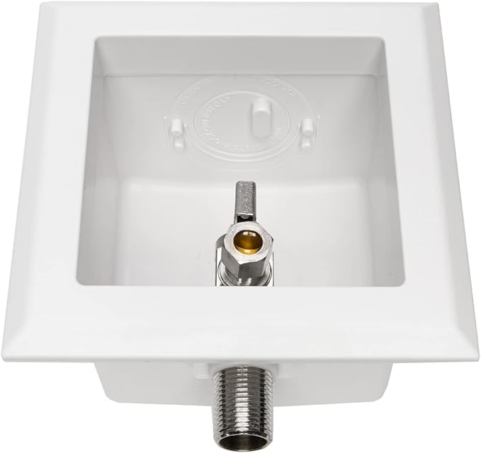EFIELD Sweat Pre-assembled Dishwasher Outlet Box, 1/2-Inch MIP Inlet with Installed 1/4-Turn Stop Angle Valve Chrome Plated,(DW003)