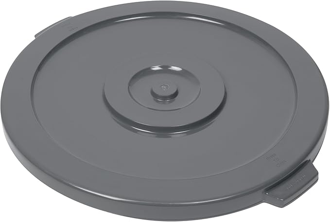 Restaurantware-LID ONLY: RW Clean Waste Container Lid, 1 Round Trash Can Cover - Waste Bin Sold Separately, For 32 Gallon Dustbin, Built-In Handle, Gray Plastic Garbage Can Cover, Heavy-Duty