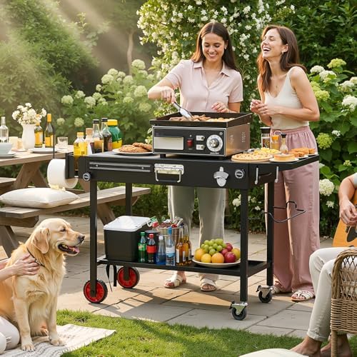 Grill Table for Blackstone Griddle, Portable Outdoor Folding Grill Cart