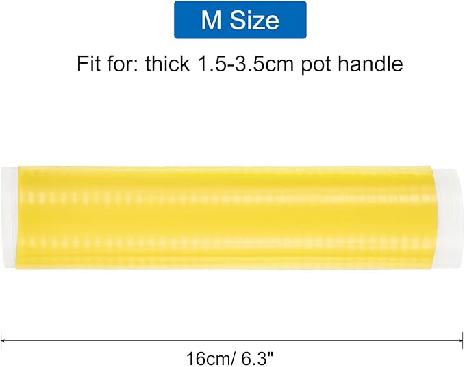 uxcell Silicone Pan Handle Sleeve, Heat Resistant Potholder Pot Holders Cover Sleeve for Frying Pan Handle Spatulas, Yellow (M)