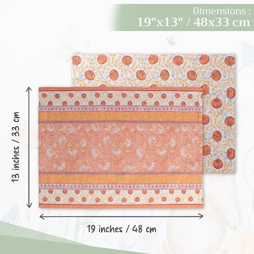 Maison d' Hermine Placemats Set of 4 Reusable 100% Cotton (13"x19")
