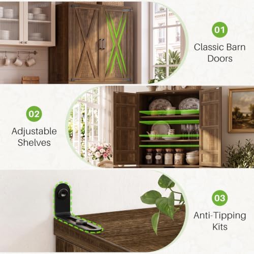 Unikito 71" Tall Kitchen Pantry Storage Cabinet with 2 Built-in Drawers