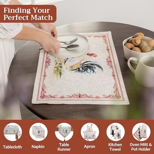 Maison d' Hermine Placemats Set of 4 Reusable 100% Cotton (13"x19")