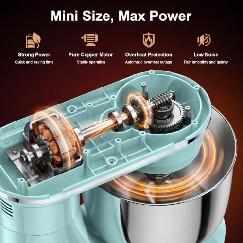 Honinst 4QT Electric Stand Mixer, 10-Speed Tilt-Head Compact Kitchen Mixer