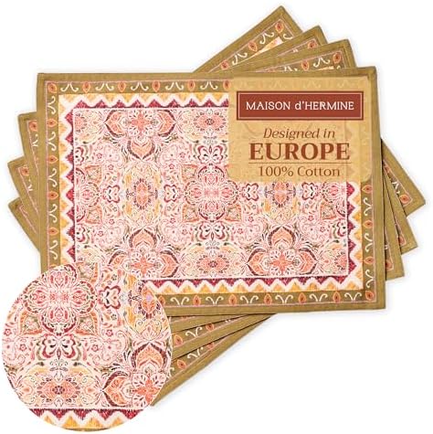 Maison d' Hermine Placemats Set of 4 Reusable 100% Cotton (13"x19")