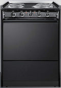 Summit Appliance TEM610CR 24" Wide Slide-in Electric Range in Black with Lower Storage Compartment, Indicator Lights, Broiler Pan, Chrome Drip Pans, Recessed Oven Door, Push-to-turn Burner Knobs