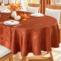 Smiry 60x84 Inch Thanksgiving Jacquard Oval Table Cloth for Fall & Harvest