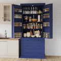 Merax 77" Tall Kitchen Storage Cabinet Pantry Farmhouse Freestanding Large Cupboard with 3 Drawers,Adjustable Shelves,8 Door-Shelf for Dining Room