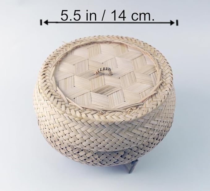 Sticky Rice Pressure Cooker Slow Cook Set Bamboo Basket Steaming Kit Recipe With Water (Size 5.5 in.)