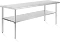 KUTLER Stainless Steel Table 24 x 72 Inches, NSF Heavy Duty Commercial Kitchen Prep and Work Table with Undershelf for Restaurant, Hotel, Home