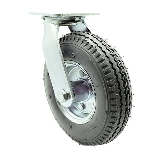 Service Caster Brand Replacement Caster for Uline Caster H-3328GR-S - Swivel Top Plate Caster with 8 Inch Gray Pneumatic Wheel - Heavy Duty Replacement - Fits Platform Trucks and Utility Carts H-2505