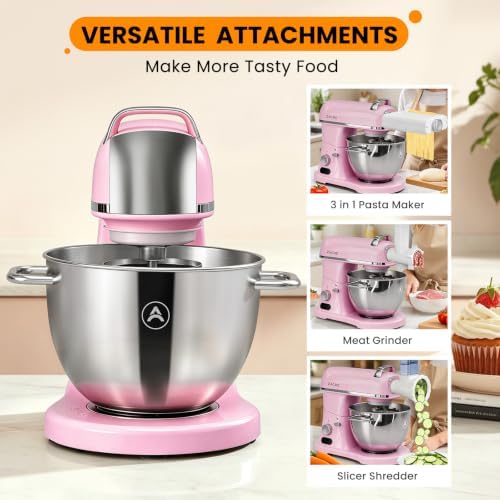 ZACME 8.4QT Commercial Stand Mixer 800W with Aluminum Die Casting Meets the Standard of NSF/ANSI 8-2023, Mixers Kitchen Electric Stand Mixer with Stainless Steel 8L Bowl, Dough Hook, Whisk and Beater