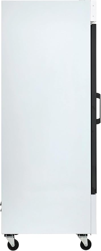 Kratos Commercial One Door Merchandising Refrigerator, Swing Glass Door White Mobile Display Refrigerator for Markets and C Stores, 28" Wide, LED Lighting, 115V(32M-13A)