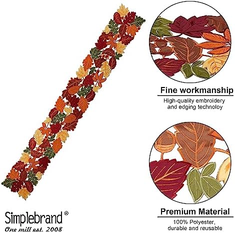 Simplebrand Harvest Fall Table Runner 90 Inches Long for Thanksgiving