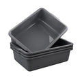 4-Pack 32 L Large Commercial Bus Tubs, Plastic Utility Bus Box, Gray