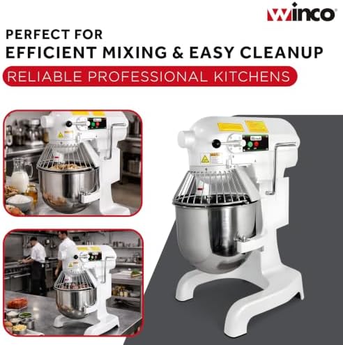 Winco 10 L White Commercial-Grade Planetary Mixer