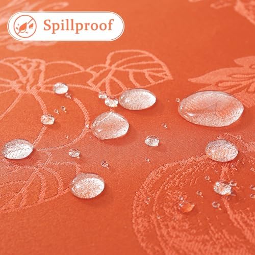 SASTYBALE Fall Tablecloth Rectangle Jacquard, 52" x 52", Rust