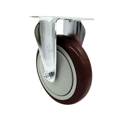 Service Caster Brand Replacement Caster for Uline Caster H-7449R - Stainless Steel Rigid Top Plate Caster with 5 Inch Maroon Polyurethane Wheel - Fits Carts and Platform Trucks H-6348