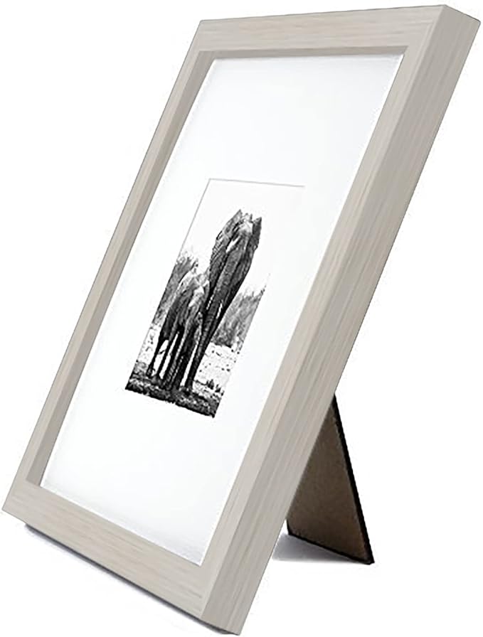 Americanflat 8x8 Picture Frame with Shatter-Resistant Glass - Use as 4x4 Frame with Mat or Display 8x8 Photo Without Mat - Signature Collection - Square Frames for Tabletop and Wall - Light Wood