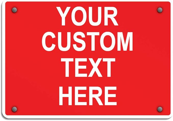 Aluminum Weatherproof Metal Sign Multiple Sizes Custom Personalized Text Here Red White Danger Horizontal Street Signs 24x18Inches