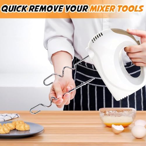 Showvigor Electric Hand Mixer with 5 Stainless Steel Whisks,5 Speed,White2