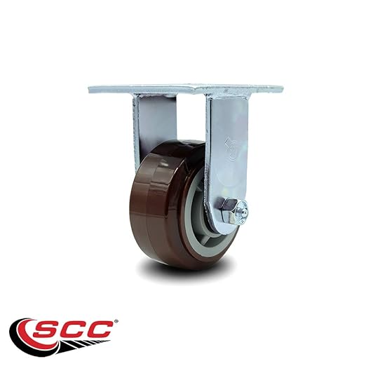 Service Caster Brand Replacement Caster for Uline Caster H-6612R - Rigid Top Plate Caster with 4 Inch Polyurethane Wheel - Heavy Duty Replacement Caster - Fits Platform, U-Boat and Panel Trucks H-4168