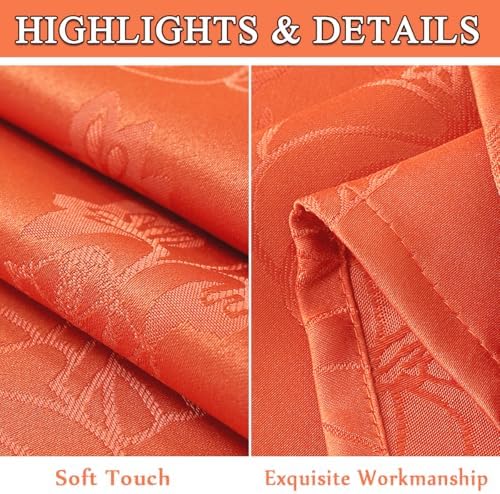 SASTYBALE Fall Tablecloth Rectangle Jacquard, 60" x 84", Rust