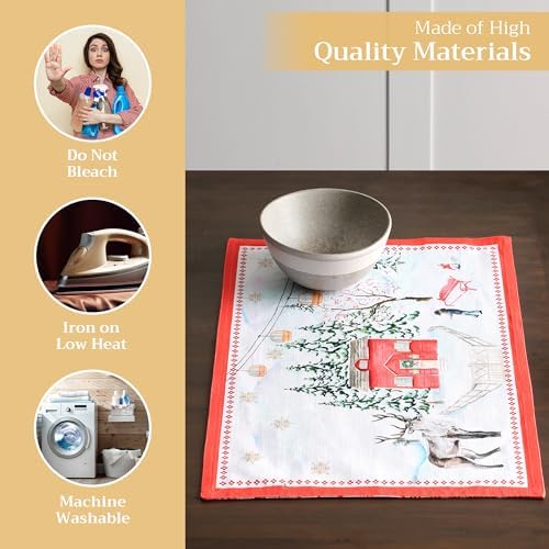 Maison d' Hermine Placemats Set of 4 Reusable 100% Cotton (13"x19")