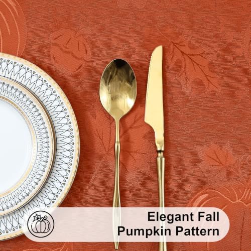 Smiry 60x140 Inch Thanksgiving Jacquard Rectangle Table Cloth for Fall