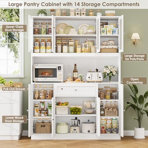 BOTLOG 72" Tall Kitchen Pantry Cabinet 15.7" D x 55.1" W x 72" H