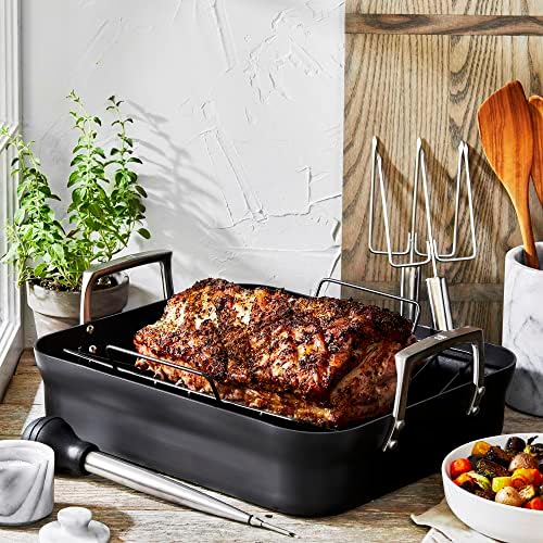 ZWILLING Motion Hard Anodized 16 x 14-inch Aluminum Nonstick Roaster Pan w/Rack & Tools