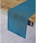 Solino Home 100% Pure Linen Dining Table Runner Teal, Athena 14 x 132 in