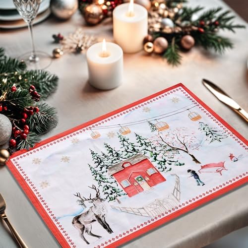 Maison d' Hermine Placemats Set of 4 Reusable 100% Cotton (13"x19")